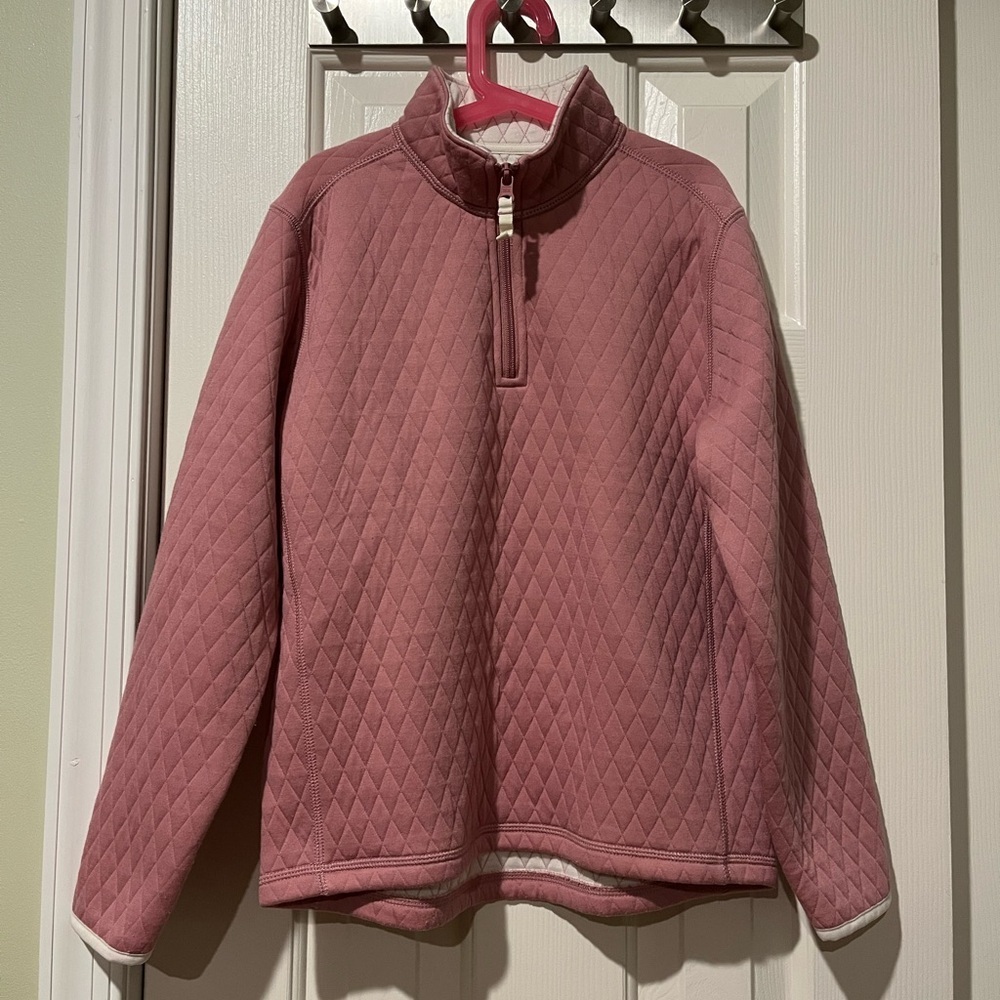 Crewcuts size L (10/11) quilted super soft rose quarter-zip